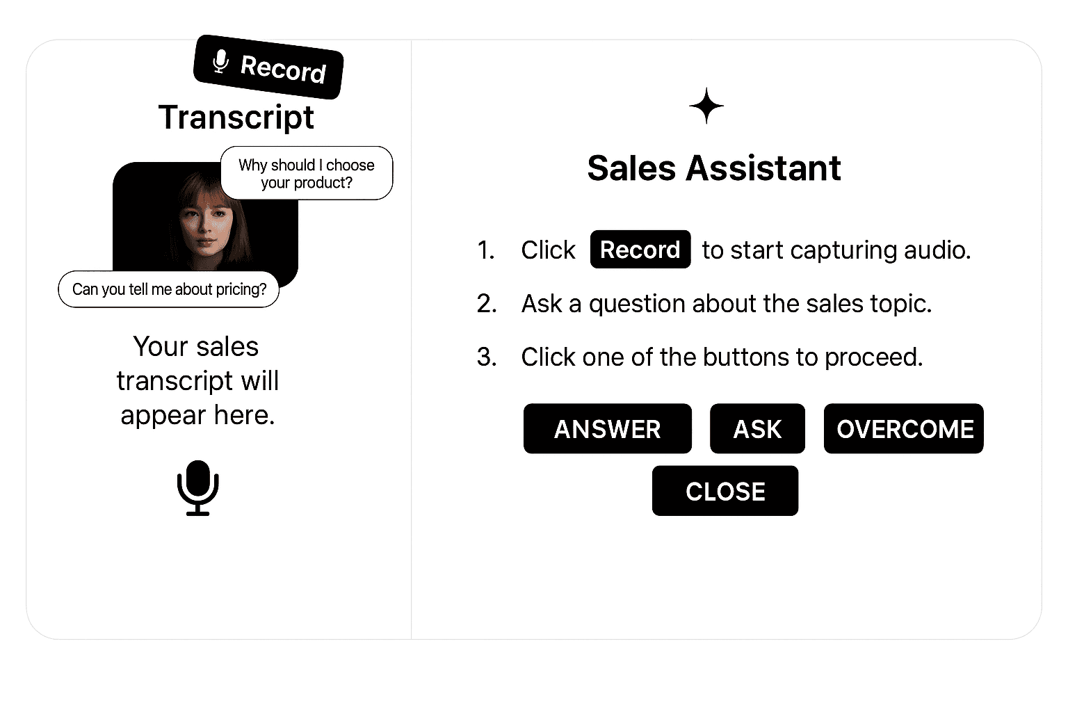 Real-time Sales Assistant Interface